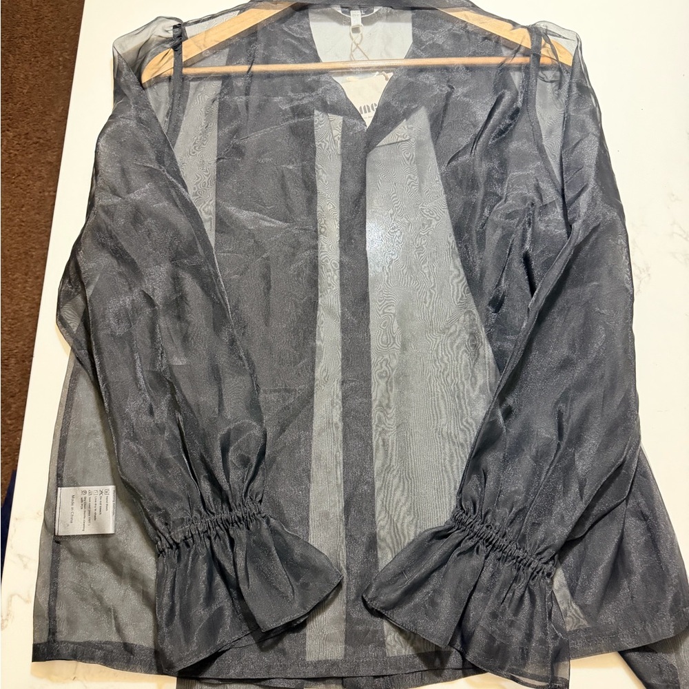 J.ING Black Sheer Blouse - Picture 8 of 15